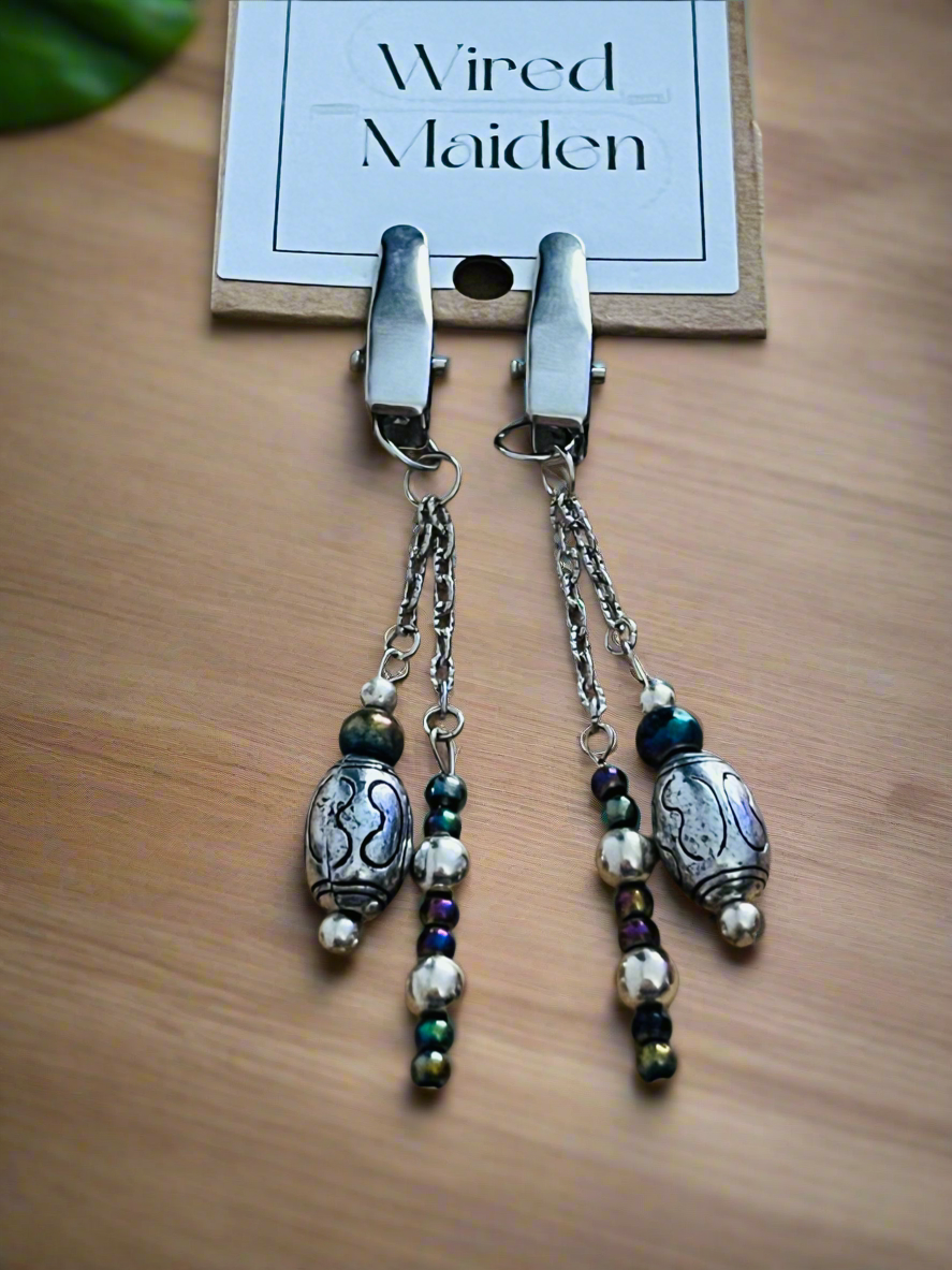 Chromium Silver Hair Clip Duo