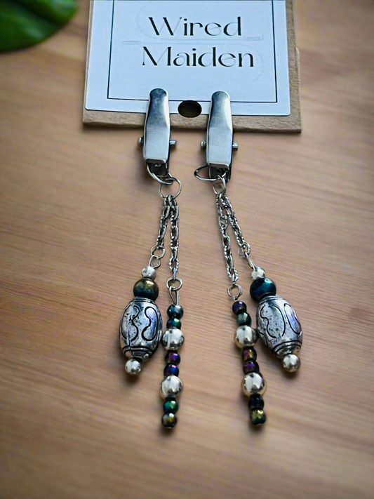 Chromium Silver Hair Clip Duo